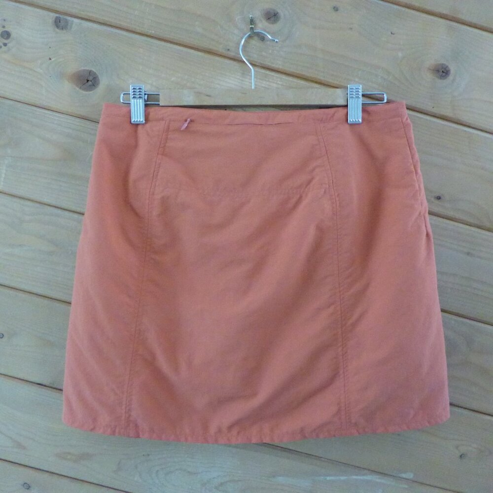 Royal Robbins Orange Brown 100% Nylon Faux Wrap Shorts Skort Hiking Camping 10 - Picture 4 of 8